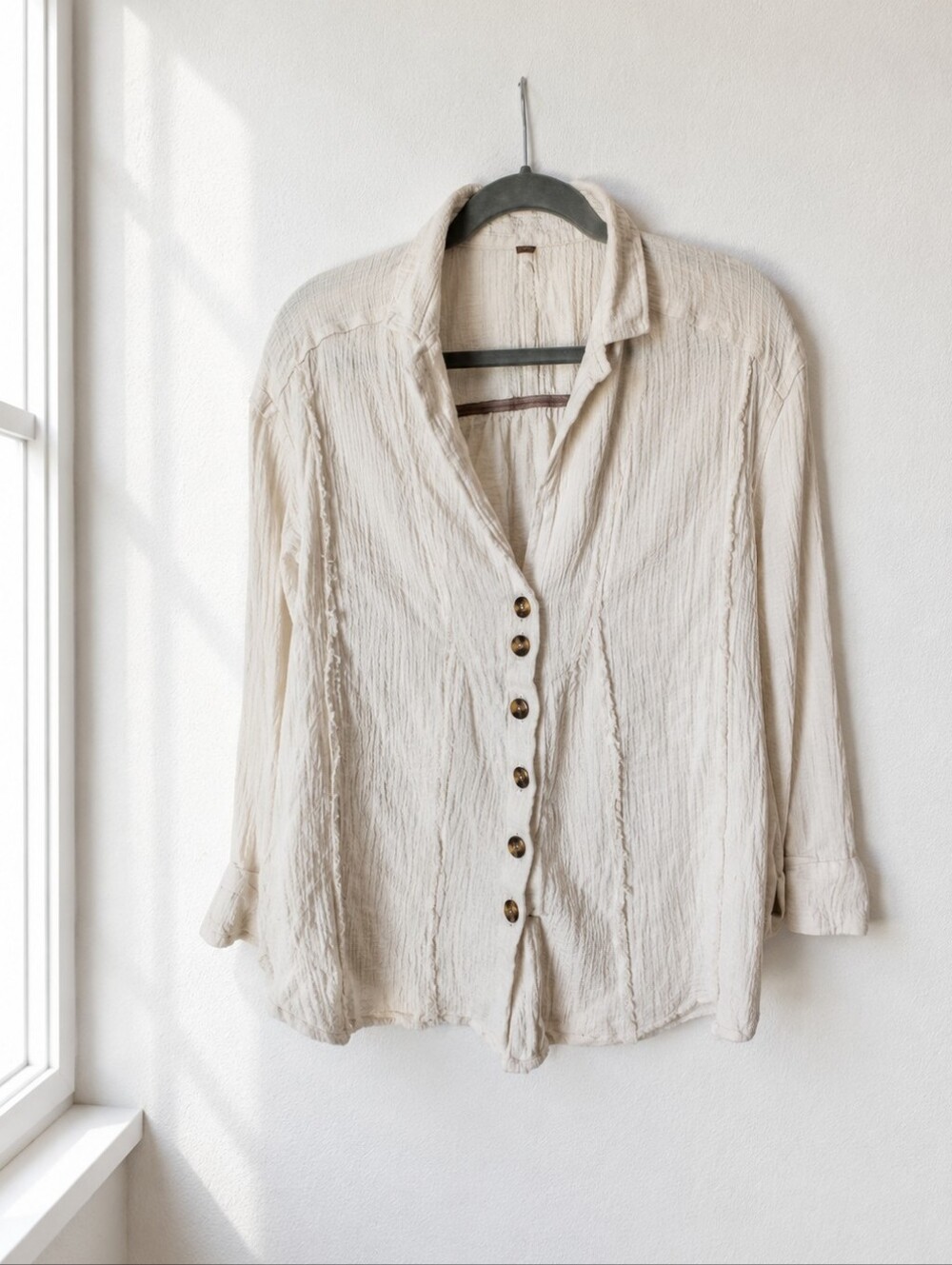 Free People‎ All About the Feels Gauzy Button Down Shirt – Women's XS